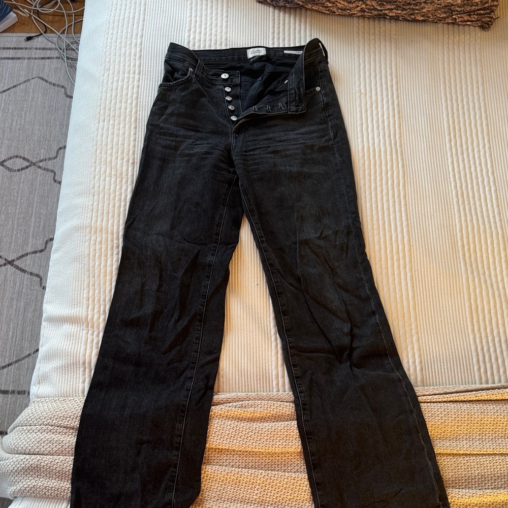 Citizens Of Humanity Wide Leg Black Jeans